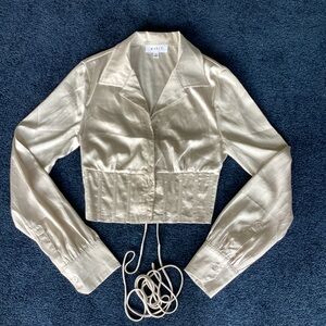 Mable Champagne-colored Satin Corset Blouse